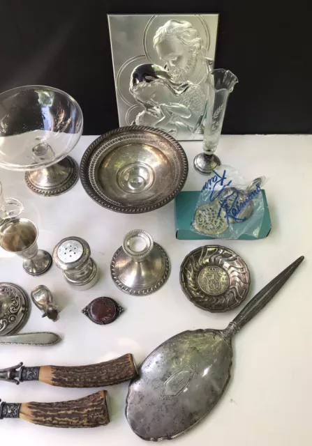 Vintage Antique Sterling Silver and Silverplate Lot with Extras 3