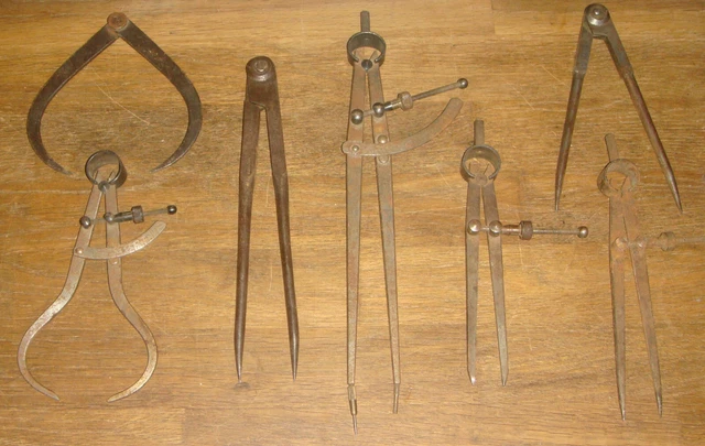 alte Metallzirkel / Anreißwerkzeuge / Meßwerkzeug / alter Zirkel / Tischler ??