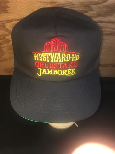 Vintage TRUCKER Westward Ho Grubstake Jamboree black snapback hat casino Poker