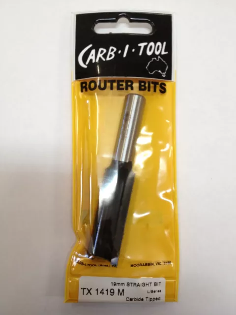 CARB-I-TOOL / CARBITOOL TX 1419 M 19mm x ½” LONG TCT STRAIGHT CUT ROUTER BIT