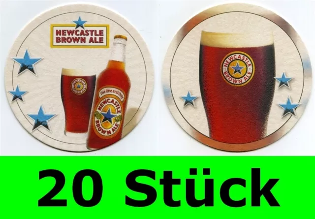 20 Stück Bierdeckel Newcastle Brown Ale England Bar Theke Tresen Party beermat 1