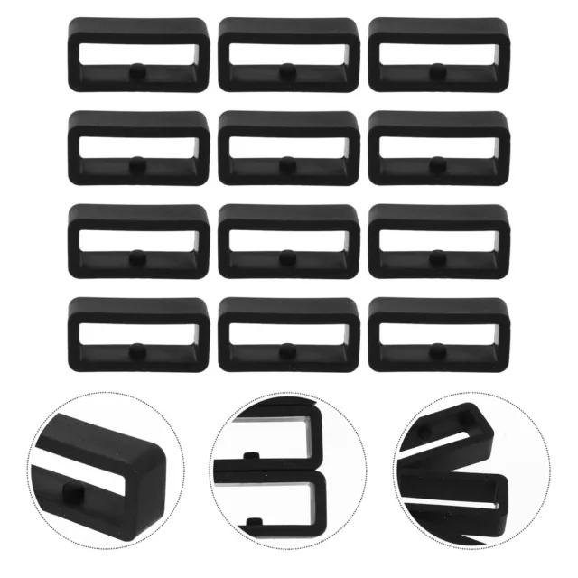 12 Pcs Silicone Holders Resin Watch Bands Keeper Retainer Strap Ring
