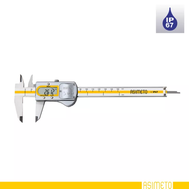 Digitaler Messschieber, Schutzart, IP67, 0-150mm, Ablesung 0,01mm, Schieblehre