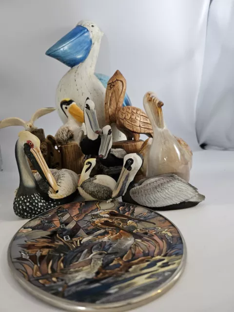 Vintage Pelican lot  INSTANT COLLECTION! Rare Collectible Figurine Stained Glass