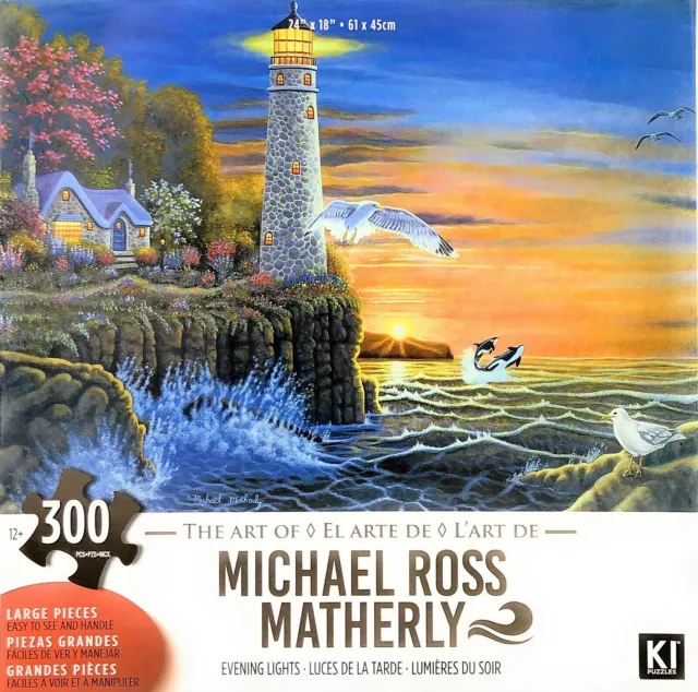 Michael Ross Matherly Evening Lights Large Jigsaw Puzzle 300 Pieces 24X18" Piece