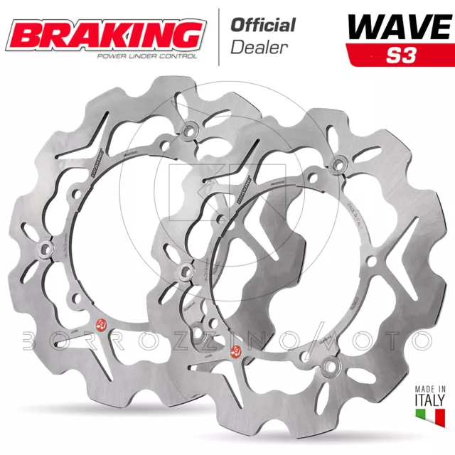 S38017 Kit Dischi Freno Anteriore Braking S3 Wave Yamaha Xp T-Max 500 2008-2011