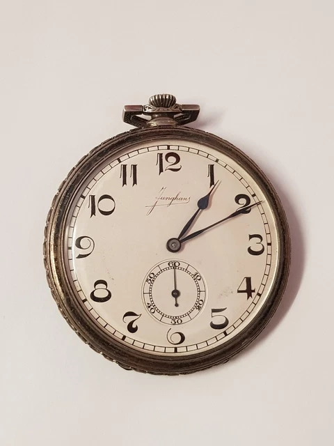 MONTRE GOUSSET ANTIQUE Junghans argent massif/silver pocket watch