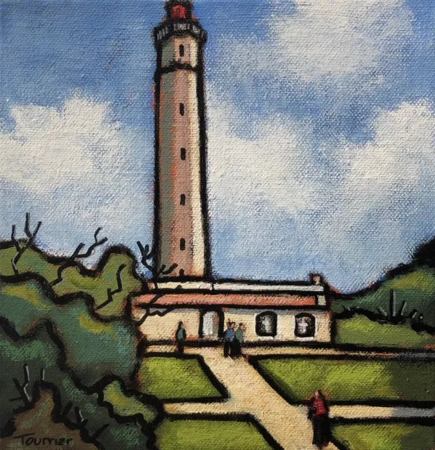 Tableau Peinture Ile de Ré Phare des Baleines Tourrier