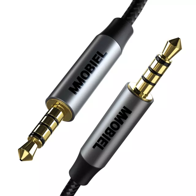 Cable Aux de Audio Macho a Macho 3,5mm 4-Pole TRRS-Función de Audio y Micrófono