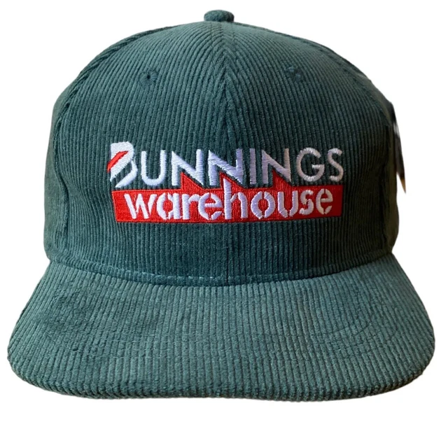 BUNNINGS WAREHOUSE CORDUROY Green Adult Adjustable Cord Cap