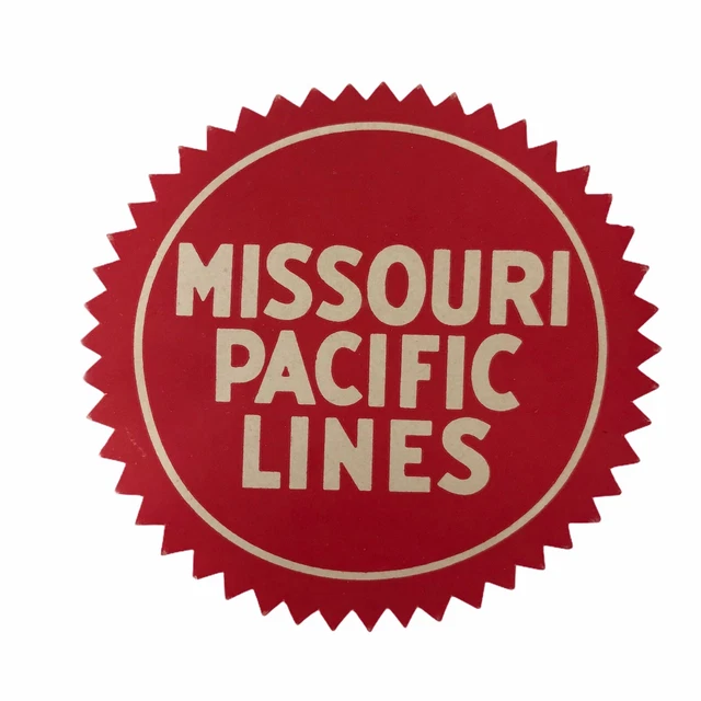 Vintage 1950s Missouri Pacific Lines Railroad Luggage Label Travel Sticker RR