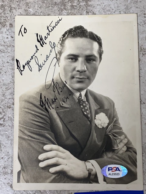 1934 Max Baer Autographed Boxing Photo PSA COA Signed While World Champion 1934 Max Baer Autographed Boxing Photo PSA COA Signed While World Champion