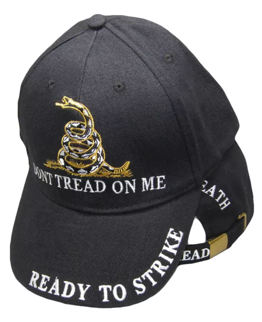 Liberty or Death Gadsden Don't Tread on Me Ready To Strike Black Ball Hat Cap