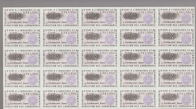 France Cinderellas Fiscal Billets Ration Carburant Auto Ministere 1949-59 NR 13