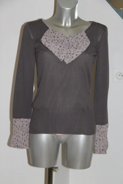 joli pull fin coton femme SMET#Hallyday Taille XS soit 34 fr neuf