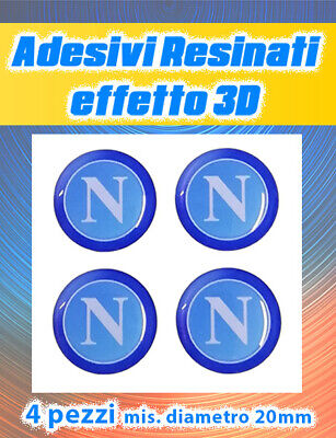 diametro 20mm 4 Adesivi Napoli Calcio Resinati effetto 3D 