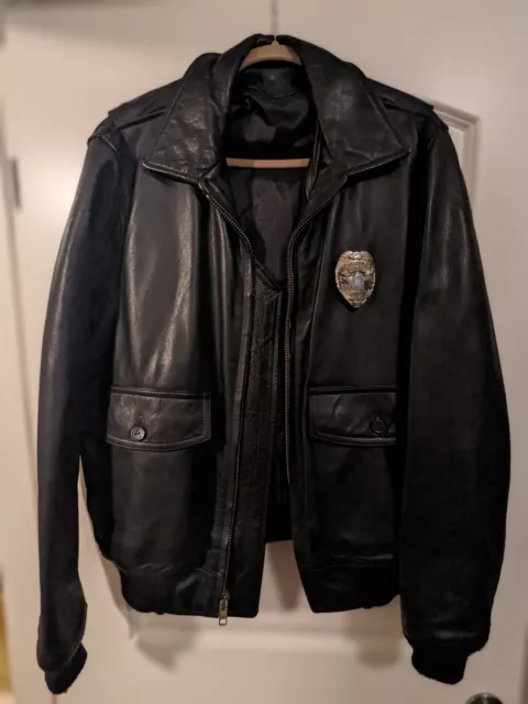 VINTAGE LEATHER POLICE Jacket $152.00 - PicClick