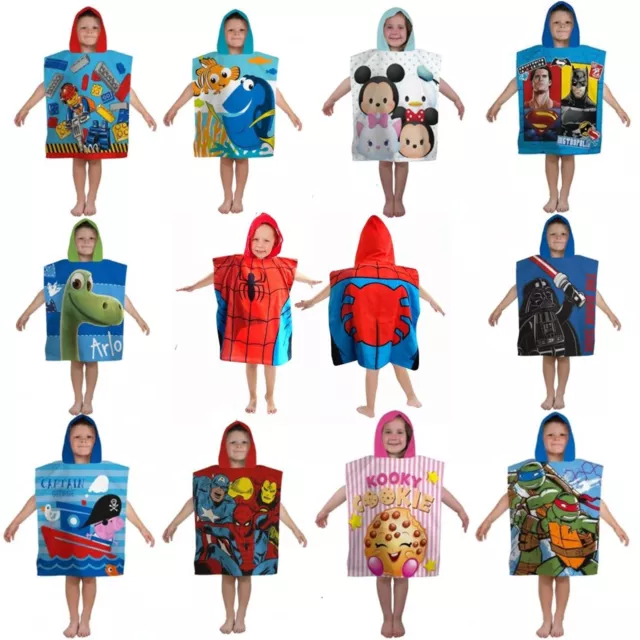 Disney & Kids Favourite TV Movie Character Poncho Towel Brand New Gift