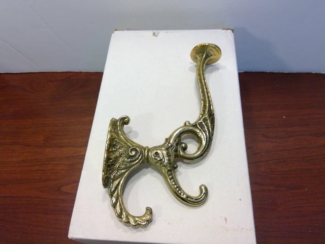 Made in Tiawan Ornate Brass Coat & Hat Wall Hook