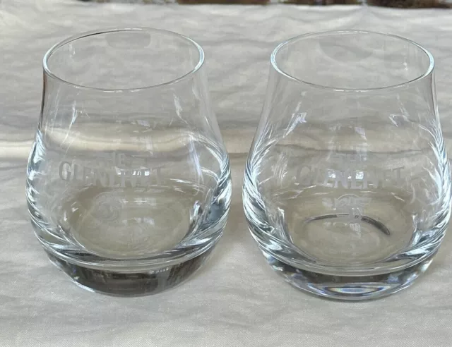 Vtg PAIR  THE GLENLIVET Single Malt Scotch Whisky Tumbler Glass Cup