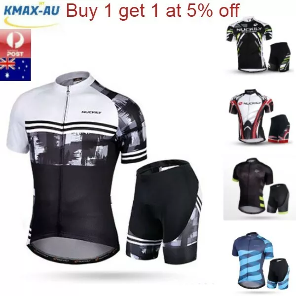 Mens Bicycle Cycling Bike Sports Jersey Padded Short Sleeve Kit Sets Team Racing