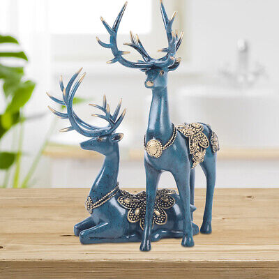 Nordic Deer Resin Statue Figurine Sculpture Tabletop Home Office Decoration Art
