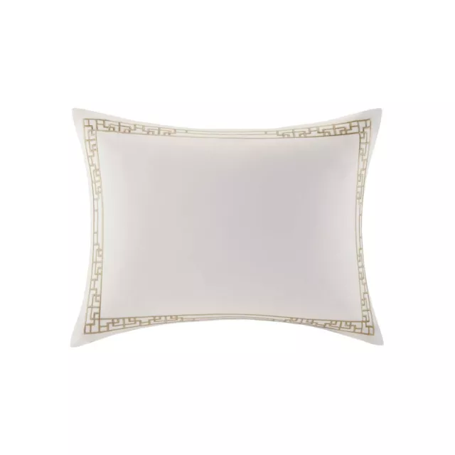 Natori Ming Fretwork Duvet Sham, King with Gold Embroidery  NA11-1662