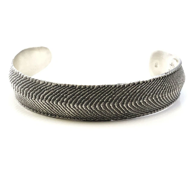 Sterling silver Cuttlebone cast cuff bracelet by 360 Vintage 31.2g