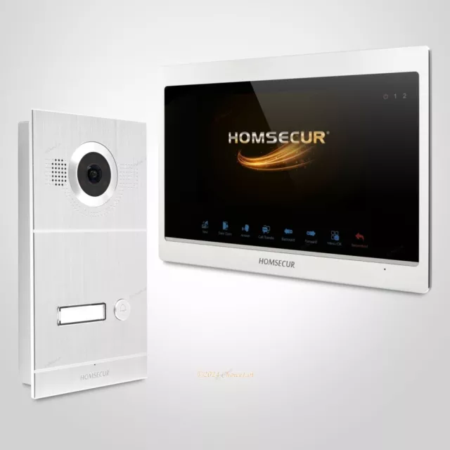 HOMSECUR 7" Kit Interphone Vidéo Entrée Sécurité avec Caméra Argentée