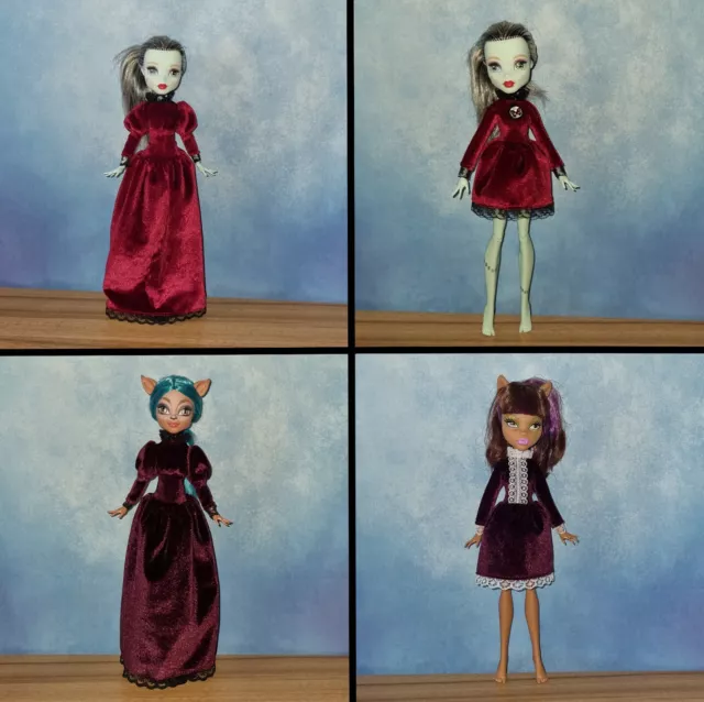 Handmade Monster High/ Ever After High Doll Velvet Dresses