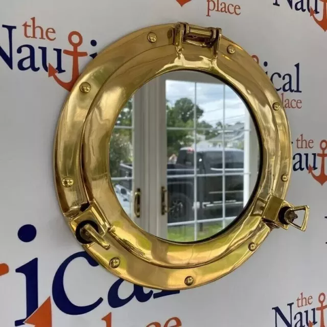 Brass Finish Porthole Polished Finish 12"Inch Nautical Wall Mirror Porthole Gift