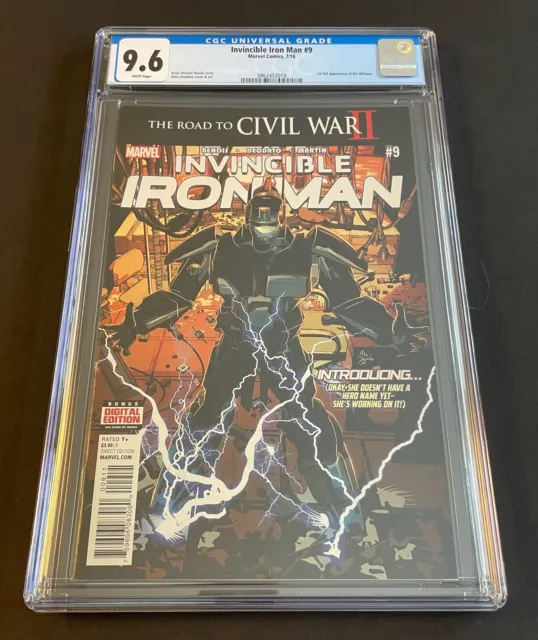 INVINCIBLE IRON MAN #9 1st print (Marvel 2016) CGC 9.6, 1st full Riri Williams