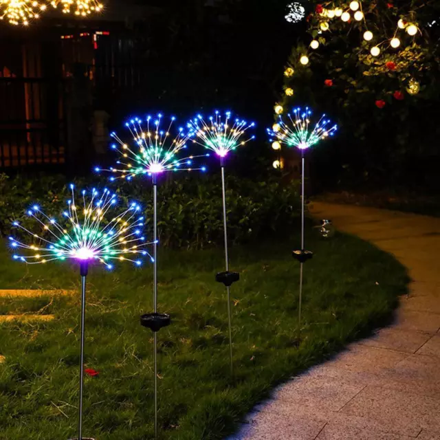 Outdoor 150 LED Solar Powered Firework Lights Waterproof Fairy Garland String