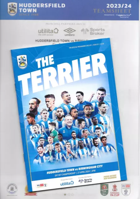 2023/24 Huddersfield Town v Birmingham City - Programme & Official Teamsheet