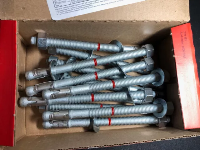 Lot Of 12 Hilti #387515 Expansion Anchors Kwik Bolts KB-TZ 1/2" x 7"