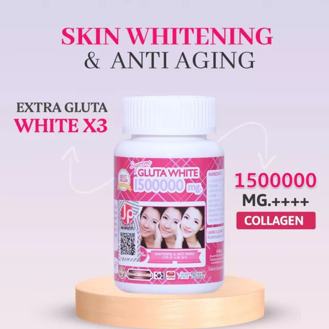 3X SUPREME GLUTA White 150000mg. Glutathione Skin Whitening 30 Softgel ...