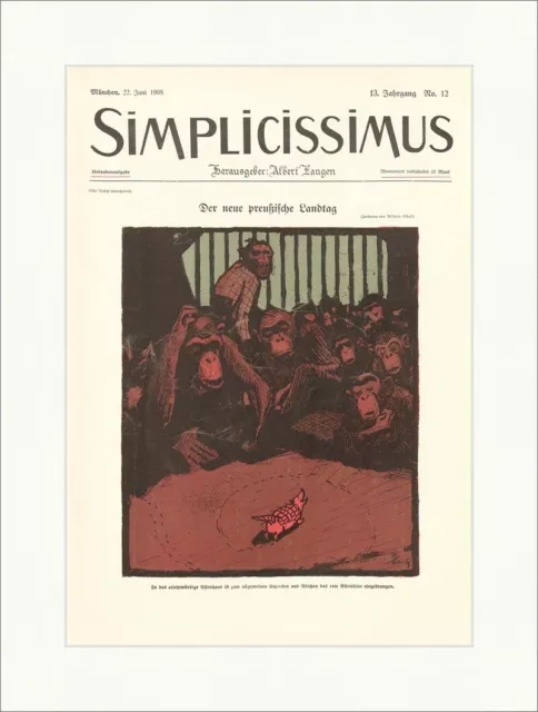 Titelseite der Nummer 12 von 1908 Wilhelm Schulz Landtag Simplicissimus 0648