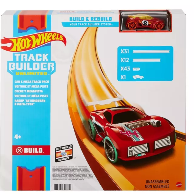 Kids Children Hot Wheels Car Mega Track Builder Car Pack Extension 86+ Track Pcs