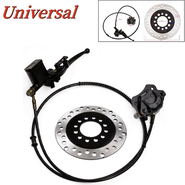 ATV Go Kart Steel Rear Hydraulic Brake Master Caliper Assembly+Disc Rotor Kit