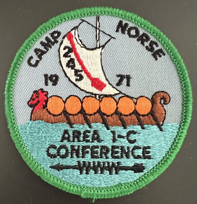 1971 Order of the Arrow OA Area 1-C Conference Camp Norse Patch