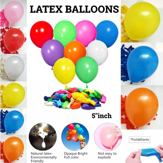 5 Quality Standard Finish 5" Small Round Latex Balloon Choose Colour Quality UK