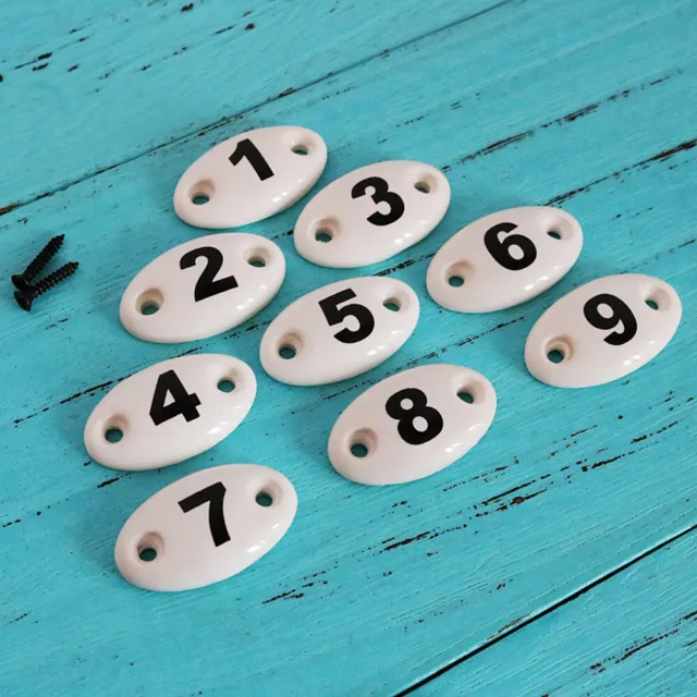 9X Cabinet Number Sign 1-9 Double-hole Ceramic Home Cupboard Drawer Coat Hooks