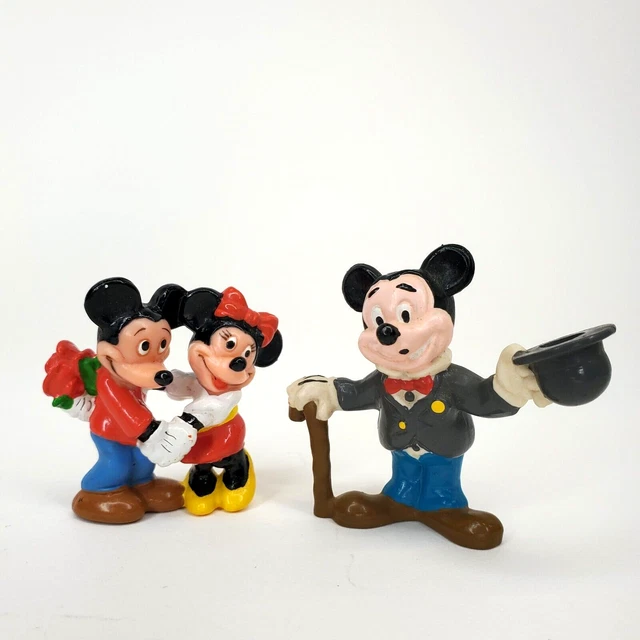 Vintage Disney Applause Mickey, Minnie & Mortimer Mouse Figures 2-2.5"