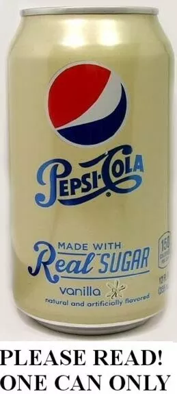 Pepsi Vanille " Echt Zucker " 2014 Voll Neu 355ml Kann American Pepsi-Cola USA