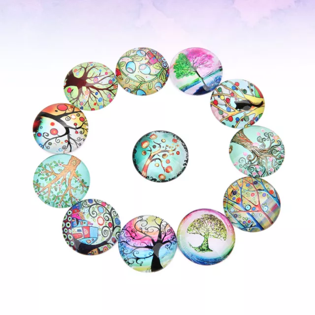 40 PCS Jewelry Patches Colored Glass Snap Charms Mini Photo