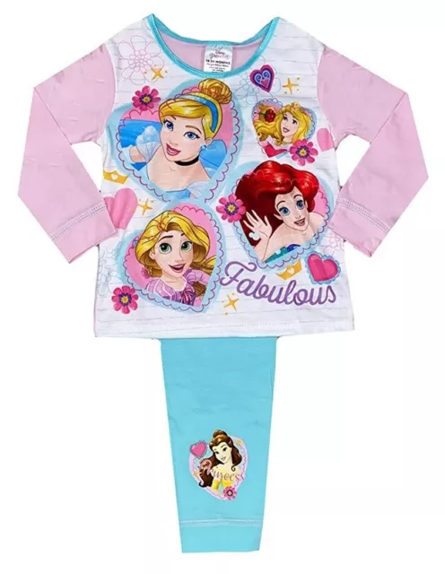 Girls Disney Princess Pyjamas Rapunzel Ariel Aurora Cinderella Age 1.5-5 Years