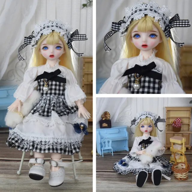 1/6 30cm BJD Doll + Fashion Princess Cute Headband Pretty Dress Girls Xmas Gift