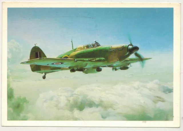 Carte postale.Aviation-Hawker-Hurricane-Chasseur de nuit-En vol