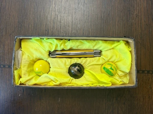 Vintage Collector John Deere BMW Solingen Stockman Pocket Knife with Marble Set