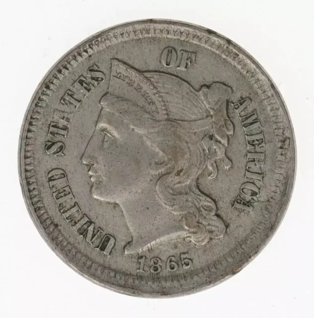 1865 Three Cent Nickel US Type Coin